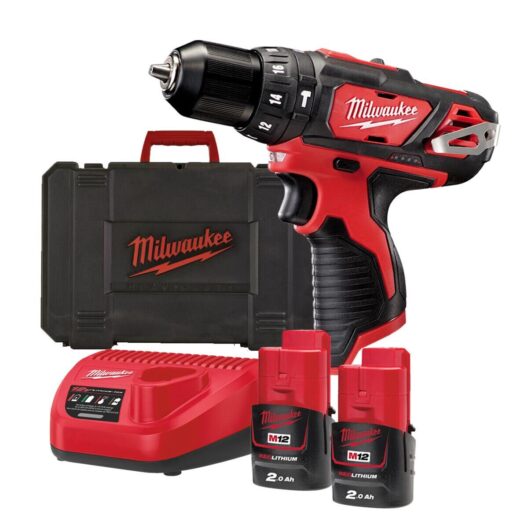 Milwaukee M12 BPD-202C 12V Sub Compact Percussion Drill with 2x 2.0Ah Batteries