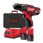 Milwaukee M12 BPD-202C 12V Sub Compact Percussion Drill with 2x 2.0Ah Batteries