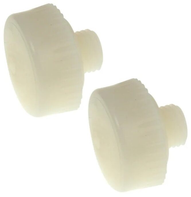 Thor THO708NF Replacement Hard White Nylon Face for Wooden & Plastic Handle Hammer 25mm - 2 Pack