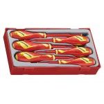 Teng TTV706N 6 Piece Insulated Slotted, Phillips & Pozi Screwdriver Set In Toolbox Module Tray
