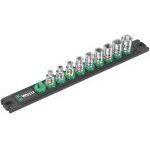 Wera 005420 1/4" Drive 9 Piece Imperial Zyklop Socket Set on Magnetic Rail