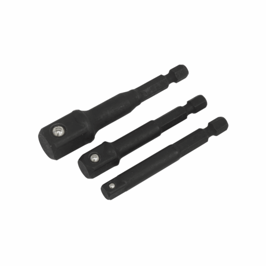 Sealey AK5521 3 Piece Impact Driver Socket Adaptor Set 1/4" Hex
