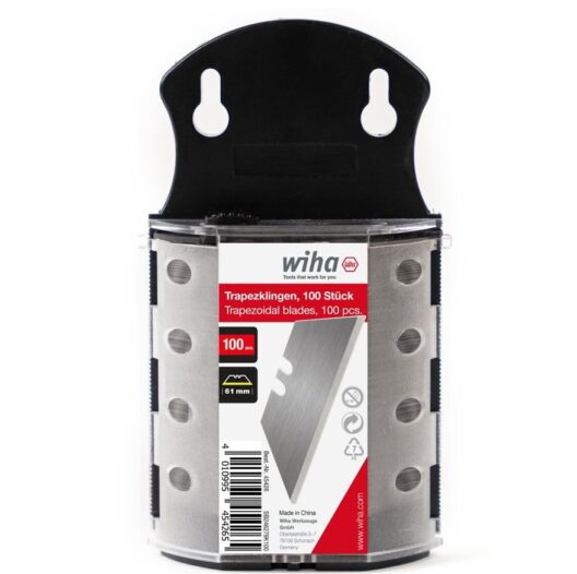 Wiha 45426 Trapezoidal Utility Knife Blades - 100 Pack