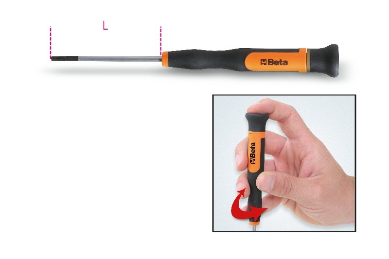 Beta 1257ES Micro Hexagon Screwdriver 0.9 x 60mm