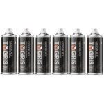 6 x Tygris P302 Professional Gloss Black Acrylic Finishing Spray Paint 400ml Aerosol (RAL9005) Pack of 6