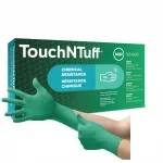 Ansell TouchNTuff 92-600 Disposable Nitrile Gloves with Enhanced Splash Protection x 100 Size: Large