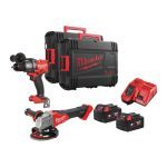 Milwaukee M18 FPP2H3-502X 18V FUEL 2 Piece Drill Driver & Angle Grinder Twin Pack