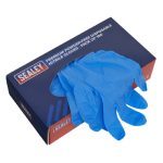 Sealey SSP55L Premium Powder Free Disposable Nitrile Gloves Large Pack of 100