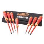 Bahco B220.017P 7 Piece Slotted & Pozi VDE Screwdriver Set in Wallet