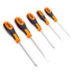 Bahco 604-5 5 Piece Slotted &amp; Phillips Screwdriver Set With Rubber Grips