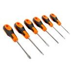 Bahco 606-6 6 Piece Slotted &amp; Phillips Screwdriver Set With Rubber Grips