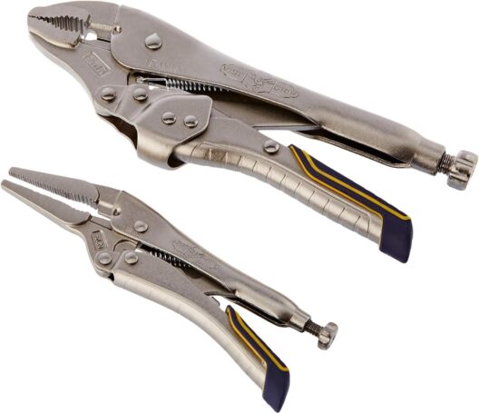 Irwin Vise-Grip T77T 2 Piece Quick Release Curved Jaw and Long Nose Locking Pliers Set