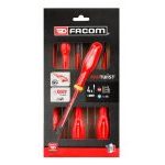 Facom AT4VEPB 4 Piece ProTwist 1000V Insulated Slotted &amp; Pozi Screwdriver Set