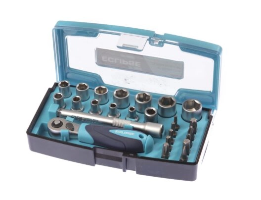 Eclipse ESS25PS 1/4″ Drive 25 Piece Compact Mini Metric Socket & Bit Set 4-13mm