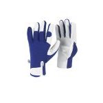 Spear &amp; Jackson MLGLOVESKEW Blue Leather Palm Gardening Gloves - Large