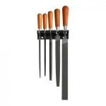 Facom STG 5 Piece Classic Wood Handle File Set With Storage Rack