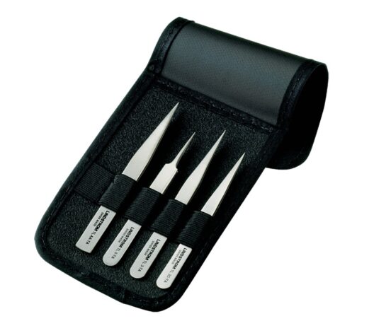 Lindstrom 9856 4 Piece Titanium Anti-Magnetic Tweezers Set