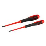 Bahco BE-9891SL ERGO Slim VDE Insulated Phillips Screwdriver Twin Pack PH1 & PH2