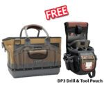 Veto Pro Pac MB-TTXL Open Tote Rubber Base Tool Bag + DP3 Drill & Tool Pouch FREE