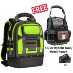 Veto Pro Pac TECH PAC MC HiViz Yellow Tool Bag Backpack + SB-LD Hybrid Tool / Meter Pouch FREE