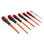 Bahco BE-9887S ERGO 7 Piece VDE Insulated Slotted & Phillips Screwdriver Set
