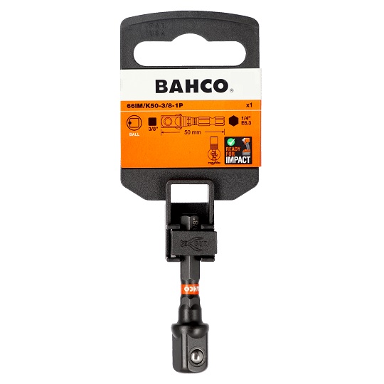 Bahco 66IM/K50 1/4″ Impact Torsion Hex Socket Adaptor To 3/8″ Square Drive