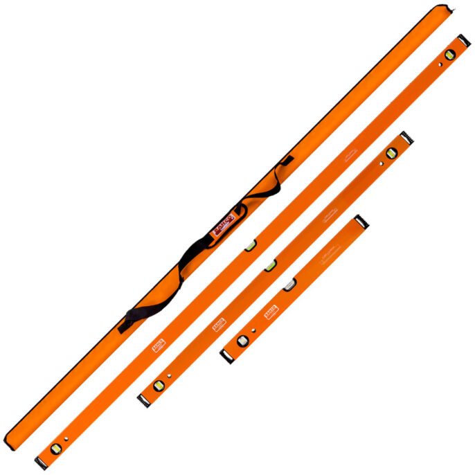 Bahco 416-SET+BAG 3 Pce Aluminium Spirit Level Set 600, 1200 & 1800mm Long & Carry Bag