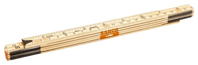 Bahco WR1 5-Section Metric & Imperial Wooden Folding Rule 1m