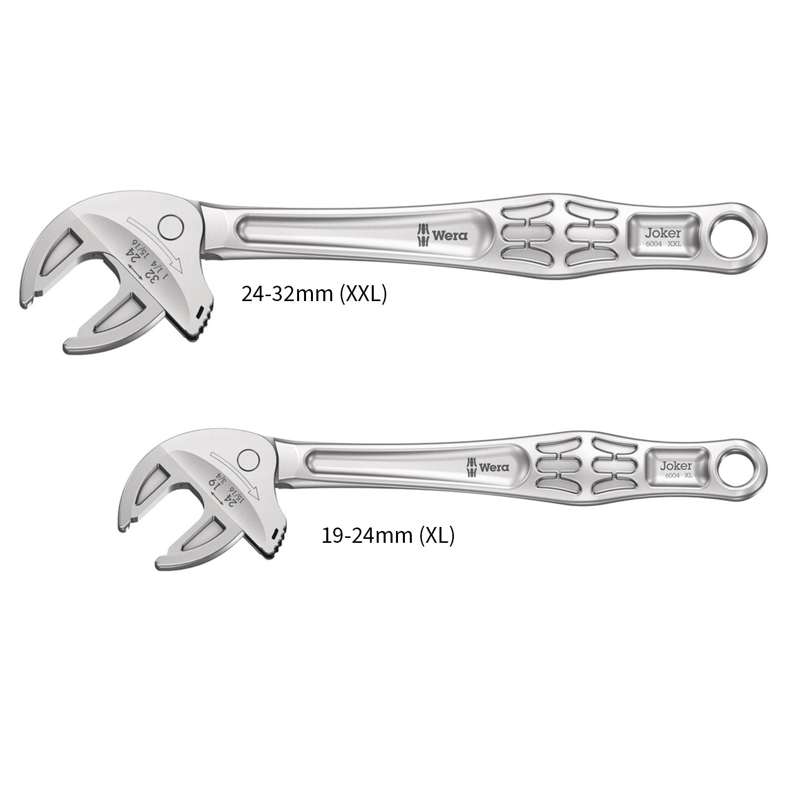 Wera JOKER 6004 Twin Pack Self-Setting Adjustable Spanner Set XL & XXL (19-32mm)