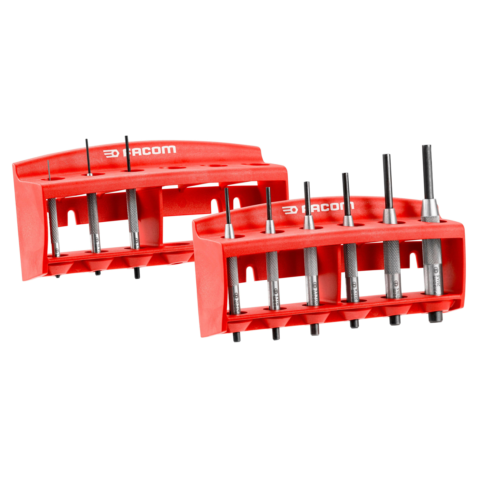 Facom 251A.JS9 9 Piece Pin Punch Set In Holder/Rack 1-6mm