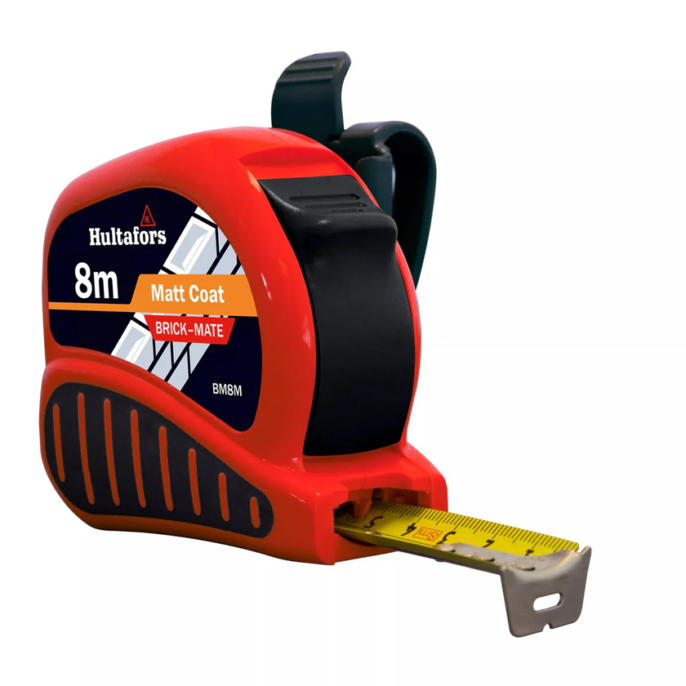 Hultafors BM8M Brick-Mate Metric Builders Block Counting Tape Measure 8m