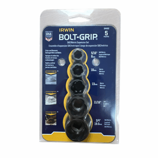 Irwin 10504635 Bolt-Grip Fastener Remover Set for Damaged/Rounded Nuts ...