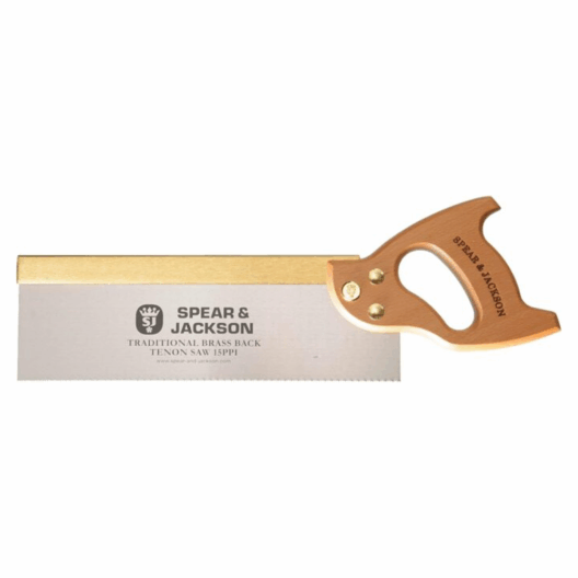 Spear & Jackson 9550B 12" Traditional Brass Backed Tenon Saw with Wooden Handle 15pts