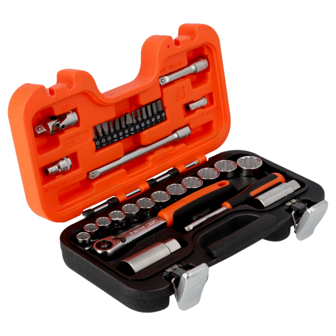 Bahco SL34 3/8" Drive Metric Socket Set 10-22mm