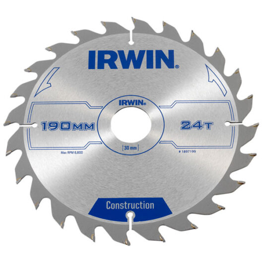 Irwin 1897199 Construction Circular Saw Blade 190mm/24T