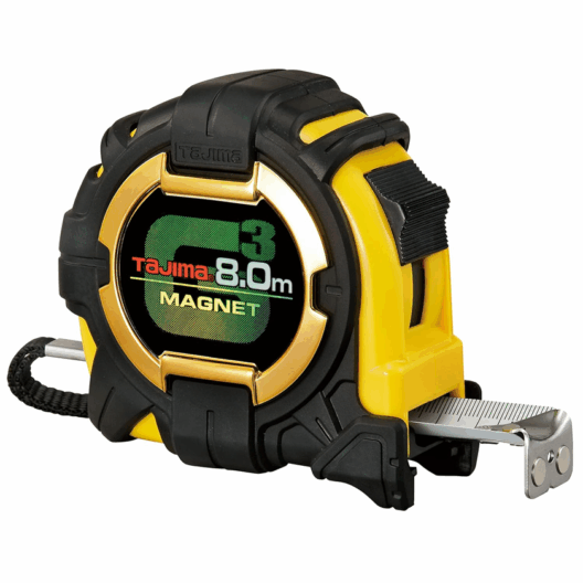 Tajima 8m G Lock Pocket Magnetic Tape Measure 27mm Blade - G3GLM27-80EB-EUR