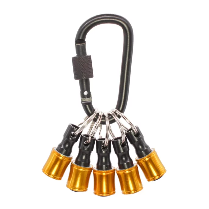 Vaunt Keyring Carabiner 1/4" Hex Bit Holder - 5 Piece
