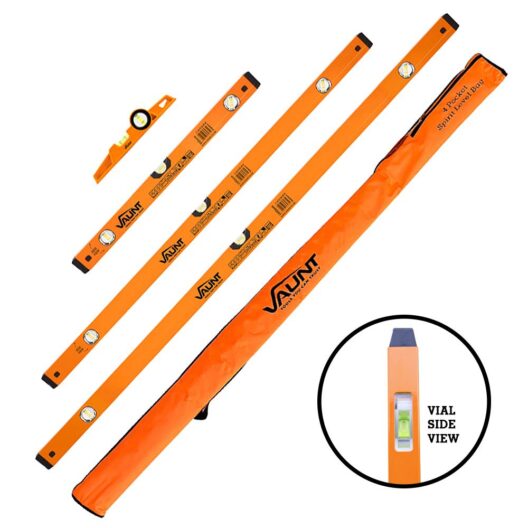 Vaunt 4 Piece Multi-View Box Beam Spirit Level Set With Bag 600, 1200 & 1800mm