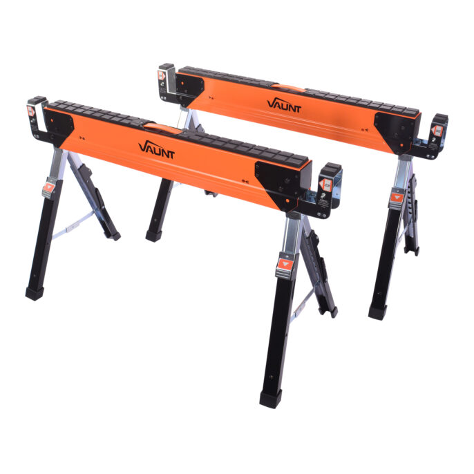 Vaunt Heavy Duty Adjustable Height Saw Horse - Twin Pack