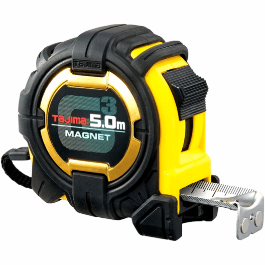 Tajima 5m G Lock Pocket Magnetic Tape Measure 27mm Blade - G3GLM27-50EB-EUR