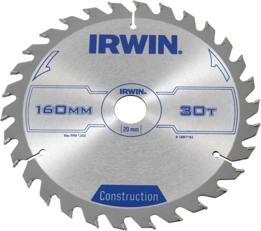 Irwin 1897192 Construction Circular Saw Blade 160 x 20mm x 30T ATB