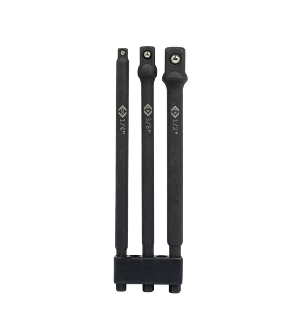 CK T4572 Vorteck 1/4", 3/8" & 1/2" Long Impact Hex Socket Adaptors Set