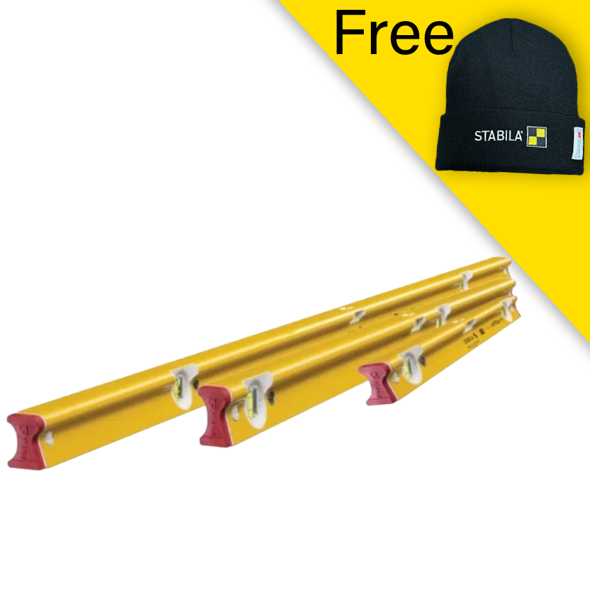 Stabila Type R 300 Professional 3 Piece Spirit Level Pack 3 Vial 60, 120 & 180cm