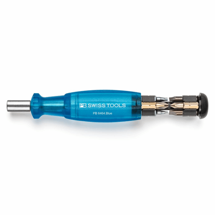 PB Swiss 6464 Insider Pocket Bit Holding Screwdriver 8 PrecisionBits C6 - Blue