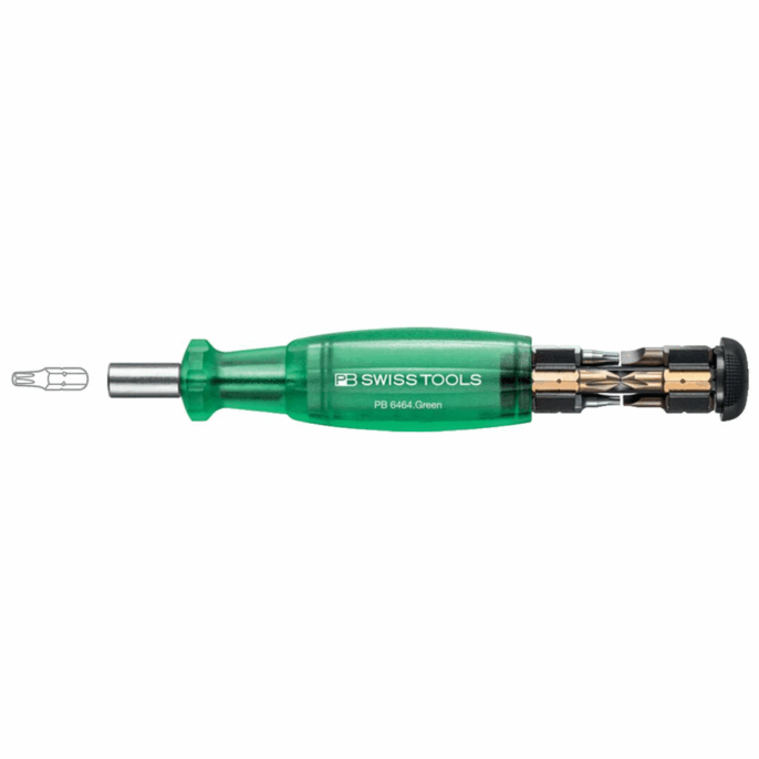 PB Swiss 6464 Insider Pocket Bit Holding Screwdriver 8 PrecisionBits C6 - Green