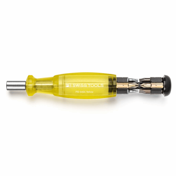 PB Swiss 6464 Insider Pocket Bit Holding Screwdriver 8 PrecisionBits C6 - Yellow