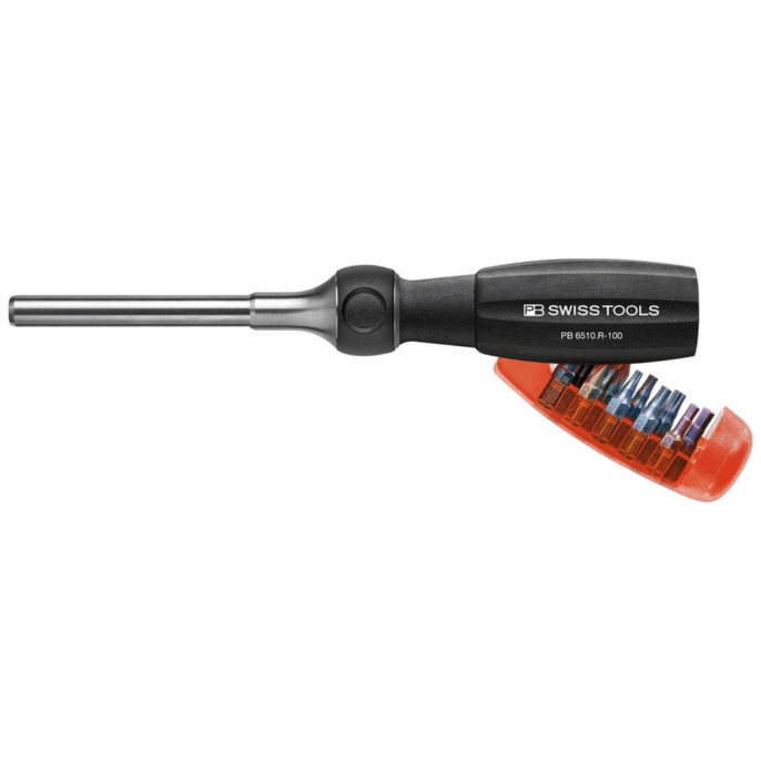 PB Swiss 6510.R-100 Insider Pro Ratchet Screwdriver with 10 PrecisionBits C6