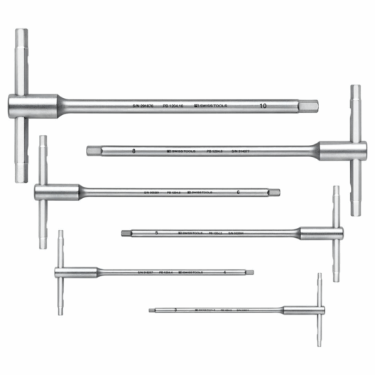 PB Swiss 1204.SET 10 Sliding T-Handle Hex Key Set 3-10mm