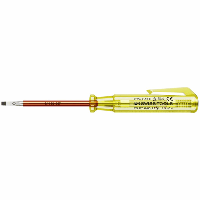PB Swiss 175.0-60 LED Voltage Tester Screwdriver 110 – 250 VAC