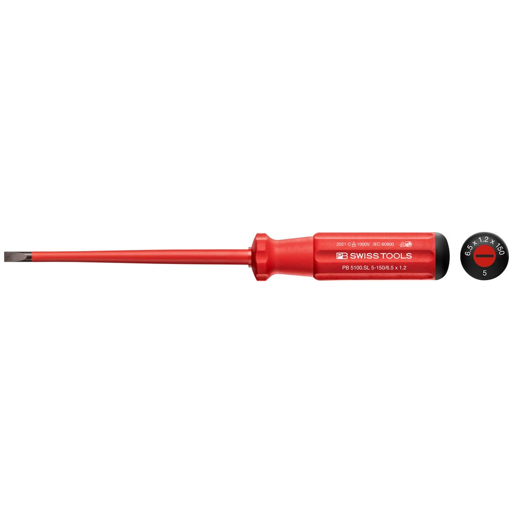 PB Swiss 5100.SL Classic VDE Slim Screwdriver Slotted 6.5x150mm